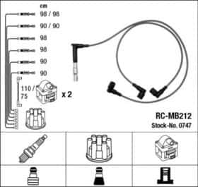 Комплект дротів запалювання NGK 0747