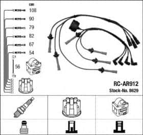 Комплект дротів запалювання NGK 8629