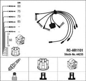 Комплект дротів запалювання NGK 44235