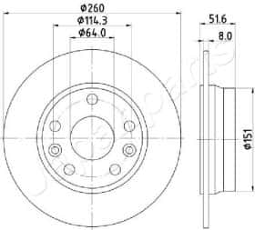 Гальмівний диск Japanparts dp135c