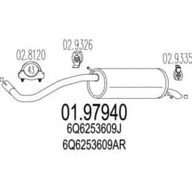 Глушник вихлопних газів кінцевий MTS 01.97940
