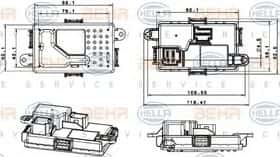 Регулятор вентилятора салону Behr Hella 5HL 351 321-651 Регулятор вентилятора салону Behr Hella 5HL 351 321-651