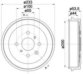 Гальмівний барабан Behr Hella 8DT 355 300-581