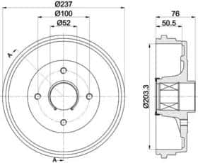 Гальмівний барабан Behr Hella 8dt355302761