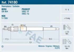Свічка розжарювання FAE 74180