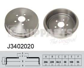 Тормозной барабан Nipparts J3402020