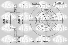 Тормозной диск Sasic 6106091