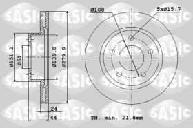 Тормозной диск Sasic 6104036
