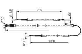 Трос ручного гальма Bosch 1987482802