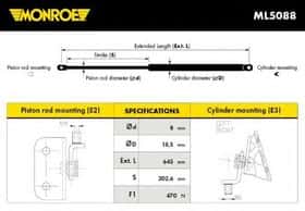 Газовий упор багажника Monroe ML5088