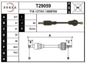 Піввісь EAI T29059