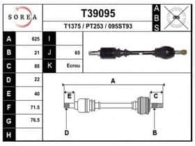 Піввісь EAI T39095