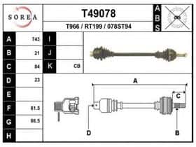 Піввісь EAI T49078