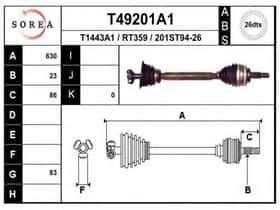 Піввісь EAI T49201A1
