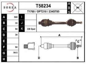 Піввісь EAI T58234