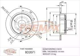 Тормозной диск Fremax BD-2071