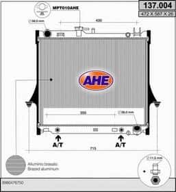 Радіатор охолодження двигуна Ahe 137.004