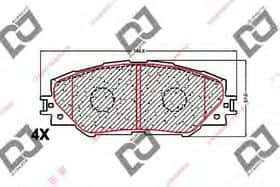 Тормозные колодки DJ Parts BP1637 Тормозные колодки DJ Parts BP1637