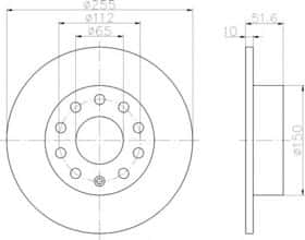 Гальмівний диск Hella Pagid 8DD 355 109-601