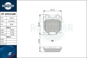 Тормозные колодки Rotinger rt1pd15100