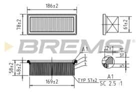 Повітряний фільтр Bremsi fa1155