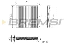 Фильтр салона Bremsi fc0437
