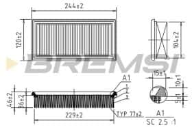 Повітряний фільтр Bremsi fa1030