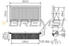 Повітряний фільтр Bremsi fa1204