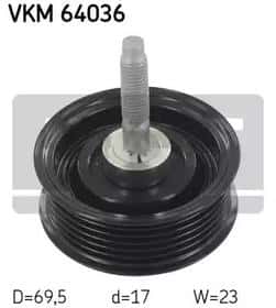 Обвідний ролик поліклинового ременя SKF vkm64036