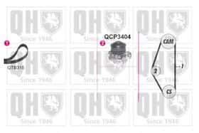 Комплект ремня ГРМ + помпа Quinton Hazell QBPK9069