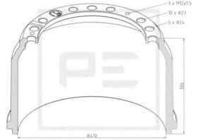 Тормозной барабан PE Automotive 016.403-00A