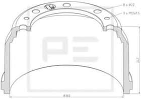 Тормозной барабан PE Automotive 036.420-00A