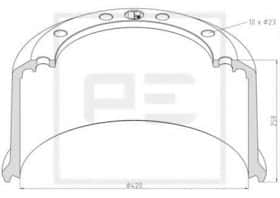 Тормозной барабан PE Automotive 046.425-00A