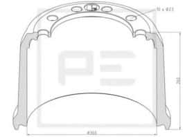 Тормозной барабан PE Automotive 046.428-00A