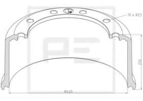 Тормозной барабан PE Automotive 046.698-00A