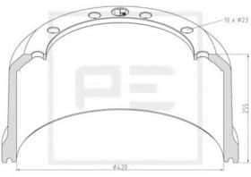 Тормозной барабан PE Automotive 066.440-00A