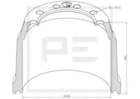 Тормозной барабан PE Automotive 066.442-00A
