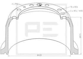 Гальмівний барабан PE Automotive 106.083-00A