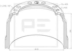 Тормозной барабан PE Automotive 146.137-00A