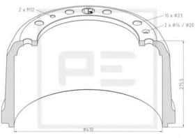 Тормозной барабан PE Automotive 466.000-00A