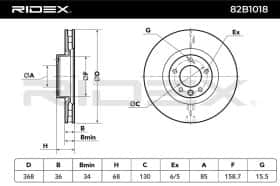 Тормозной диск RIDEX 82b1018 Тормозной диск RIDEX 82b1018