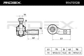 Наконечник рулевой тяги RIDEX 914t0128