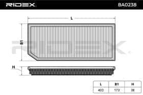 Воздушный фильтр RIDEX 8a0238