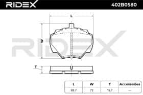 Гальмівні колодки RIDEX 402b0580 Гальмівні колодки RIDEX 402b0580