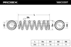 Пружина підвіски RIDEX 188c0397