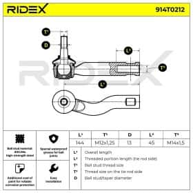 Наконечник рулевой тяги RIDEX 914t0212