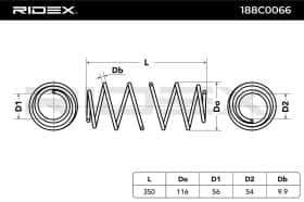 Пружина підвіски RIDEX 188c0066