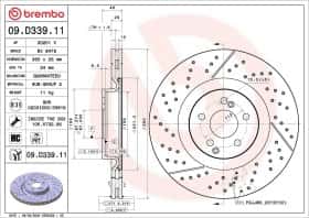 Гальмівний диск Brembo 09d33911
