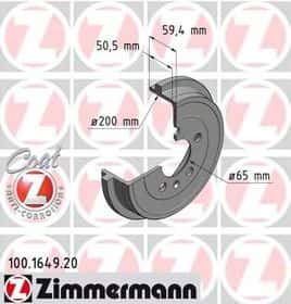 Тормозной барабан Zimmermann 100.1649.20
