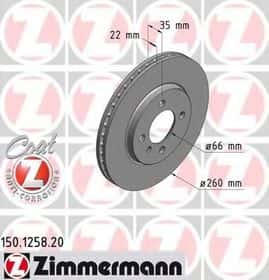 Гальмівний диск Zimmermann 150.1258.20
